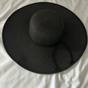 Canvas black ladies hat